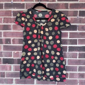 Polka Dot knit Short Sleeve Top Women’s Size Small